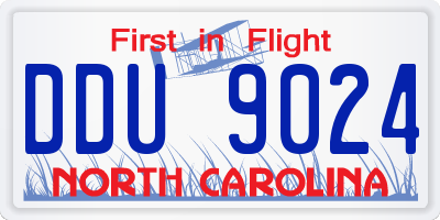 NC license plate DDU9024