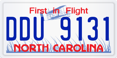 NC license plate DDU9131
