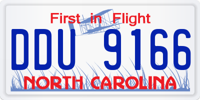 NC license plate DDU9166