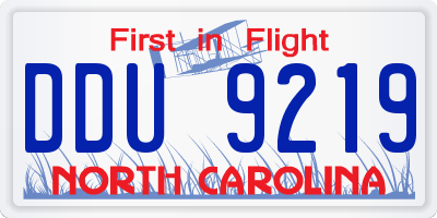 NC license plate DDU9219