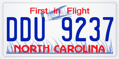 NC license plate DDU9237