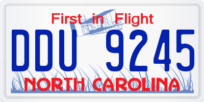 NC license plate DDU9245
