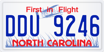 NC license plate DDU9246