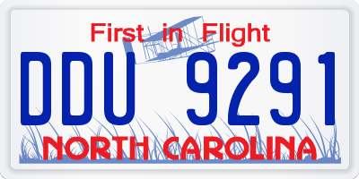 NC license plate DDU9291