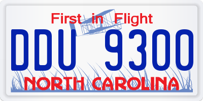 NC license plate DDU9300