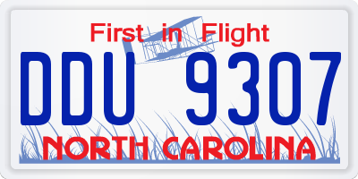 NC license plate DDU9307