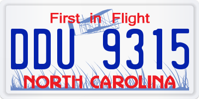 NC license plate DDU9315