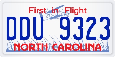 NC license plate DDU9323