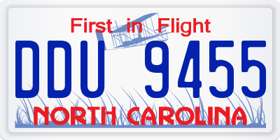 NC license plate DDU9455