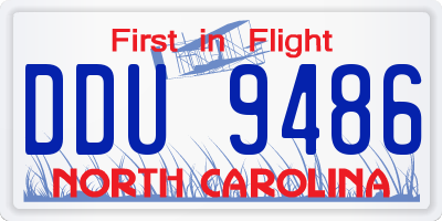 NC license plate DDU9486