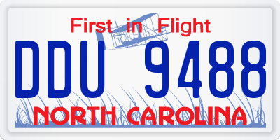 NC license plate DDU9488