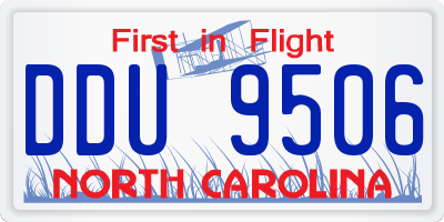 NC license plate DDU9506