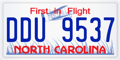 NC license plate DDU9537