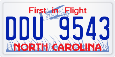 NC license plate DDU9543