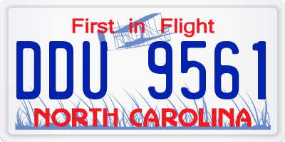 NC license plate DDU9561