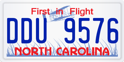 NC license plate DDU9576