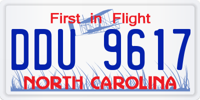 NC license plate DDU9617