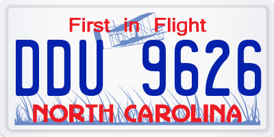 NC license plate DDU9626