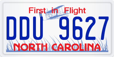 NC license plate DDU9627