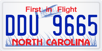 NC license plate DDU9665