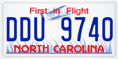 NC license plate DDU9740