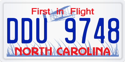 NC license plate DDU9748