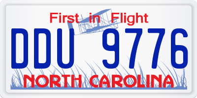 NC license plate DDU9776