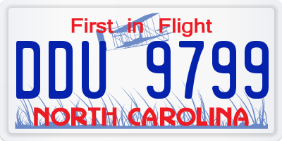 NC license plate DDU9799