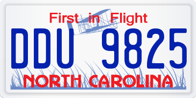 NC license plate DDU9825