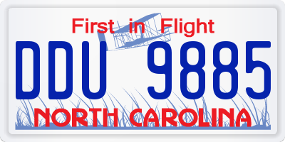 NC license plate DDU9885
