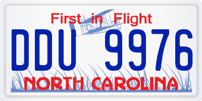 NC license plate DDU9976