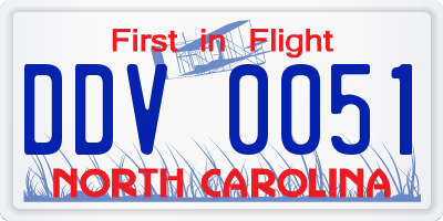NC license plate DDV0051