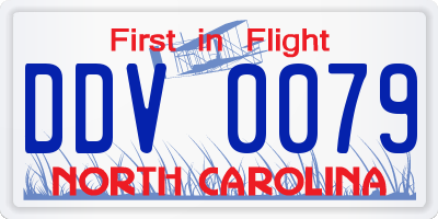 NC license plate DDV0079