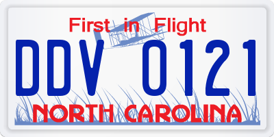 NC license plate DDV0121