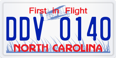 NC license plate DDV0140
