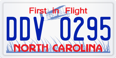 NC license plate DDV0295