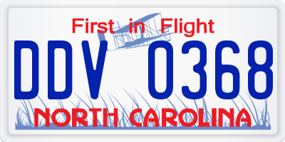 NC license plate DDV0368