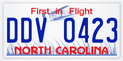 NC license plate DDV0423