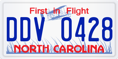 NC license plate DDV0428