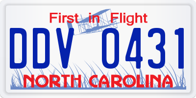 NC license plate DDV0431