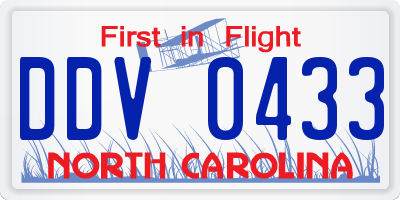 NC license plate DDV0433