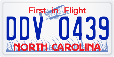 NC license plate DDV0439