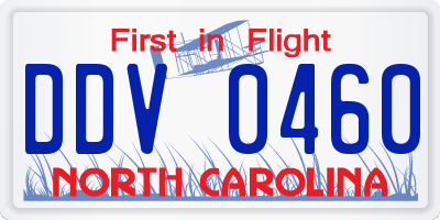 NC license plate DDV0460