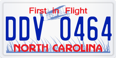 NC license plate DDV0464