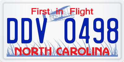 NC license plate DDV0498