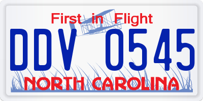 NC license plate DDV0545