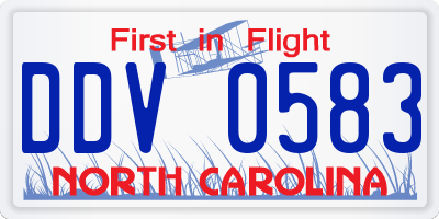 NC license plate DDV0583