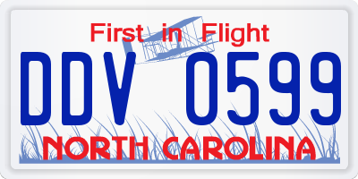 NC license plate DDV0599