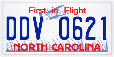 NC license plate DDV0621