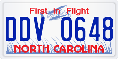 NC license plate DDV0648